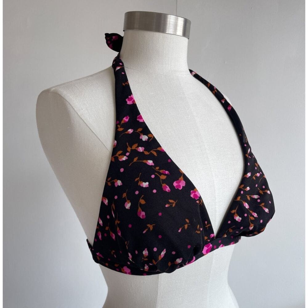 Vtg 60s 70s High Tide Swimwear Dark Floral Bikini… - image 1